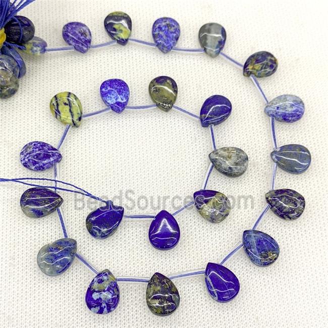 Natural Blue Lapis Lazuli Beads Smooth Teardrop Blue Topdrilled