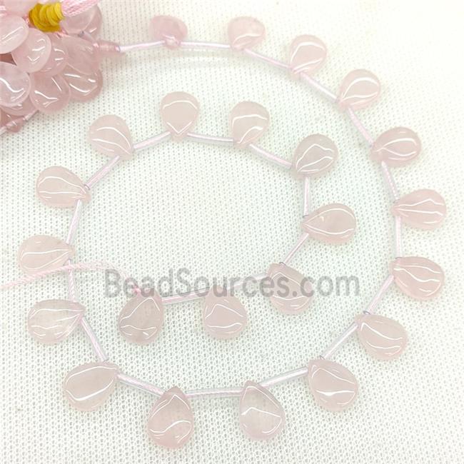 Natural Pink Rose Quartz Beads Topdrilled Teardrop