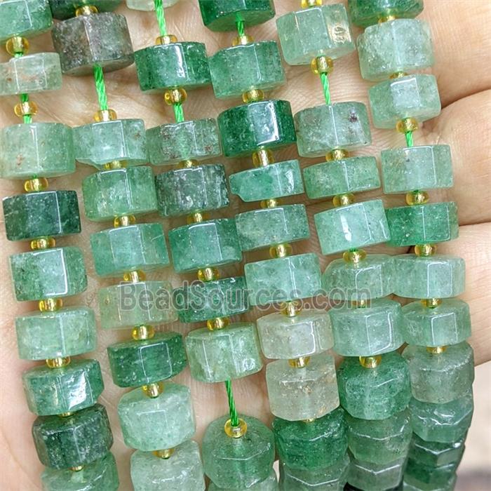 Natural Green Strawberry Quartz Heishi Beads