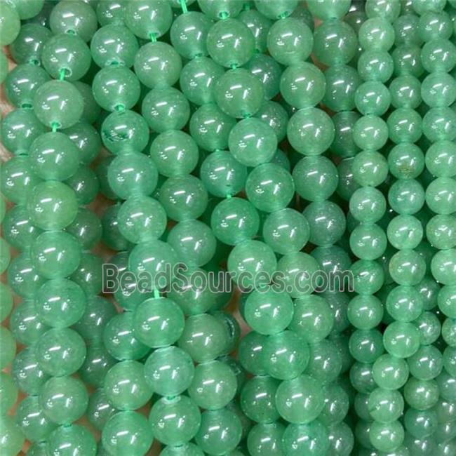 Natural Green Aventurine Beads Smooth Round