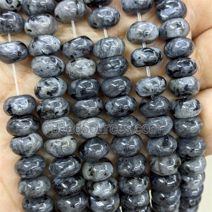 Natrual Black Labradorite Beads Smooth Rondelle Larvikite