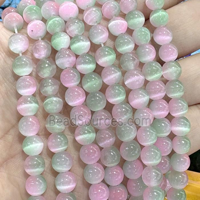 Cat Eye Round Beads Smooth Dye