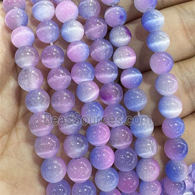 Cat Eye Round Beads Smooth Dye
