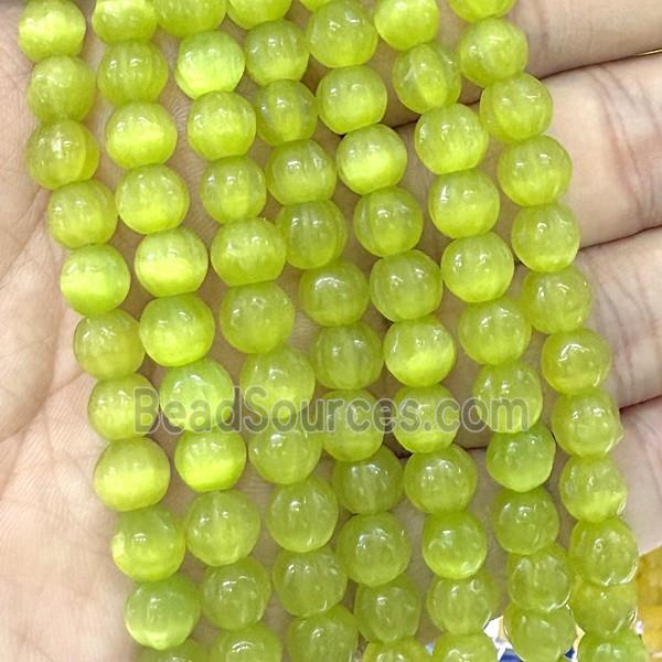 Cats Eye Pumpkin Beads Olive Dye