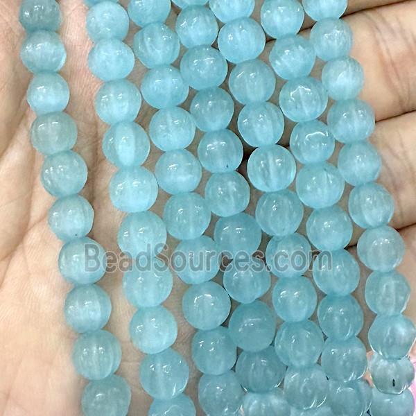 Cats Eye Pumpkin Beads Blue Dye