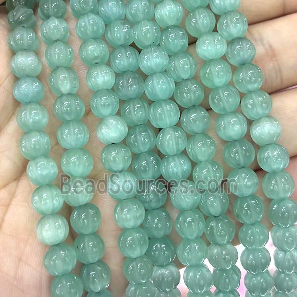 Cats Eye Pumpkin Beads Green Dye