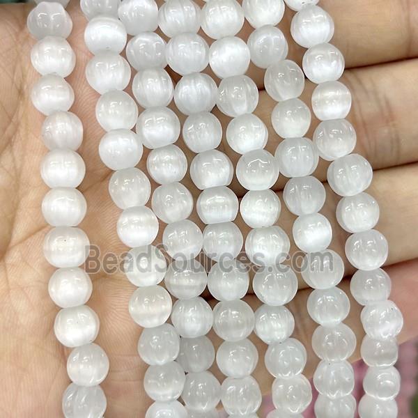 Cats Eye Pumpkin Beads Graywhite Dye