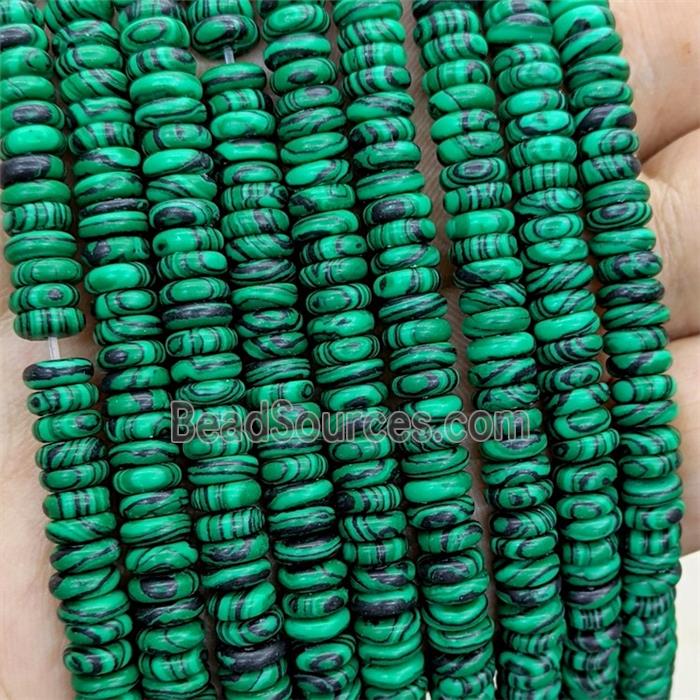 Synthetic Malachite Heishi Beads Green