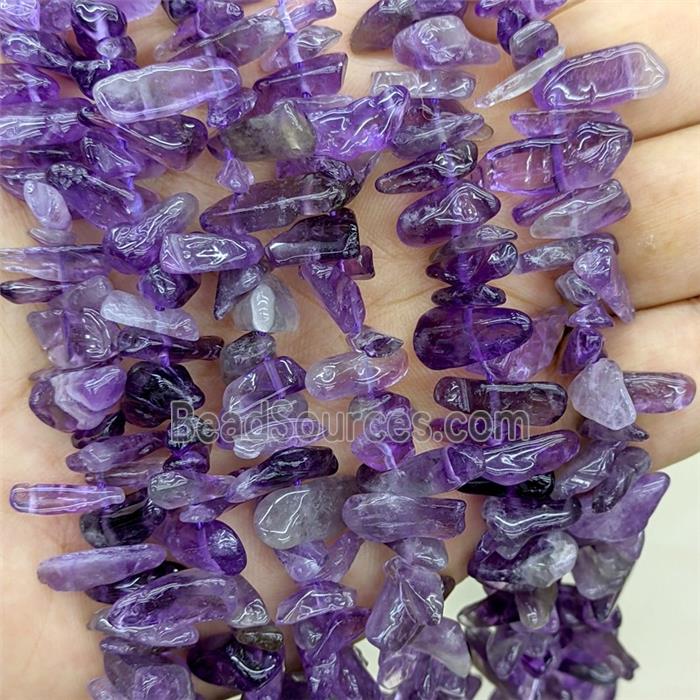 Natural Purple Amethyst Chips Beads Freeform Topdrilled