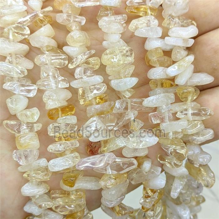 Natural Yellow Citrine Chips Beads Freeform Topdrilled