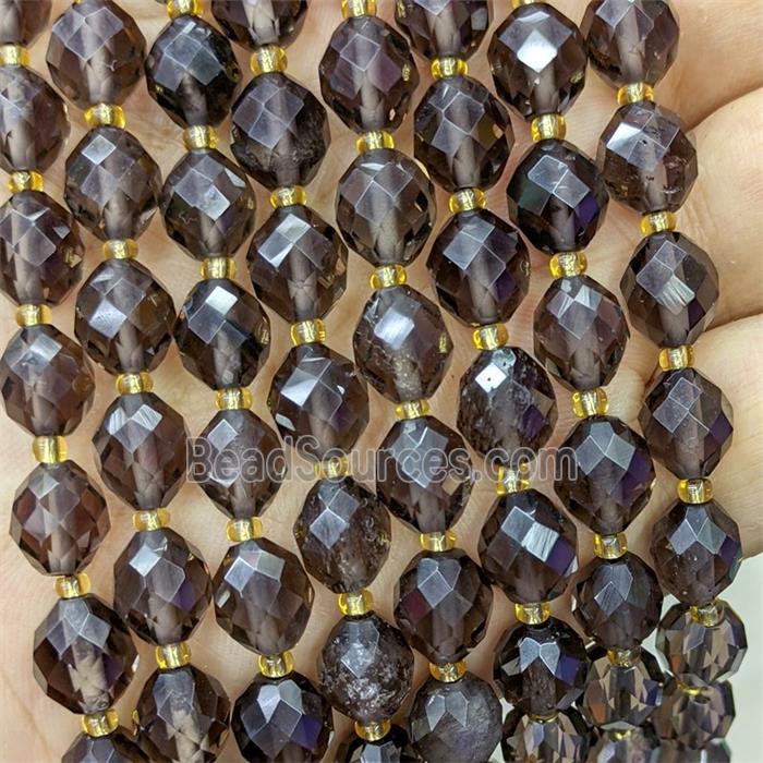 Smoky Quartz Beads Faceted Rice