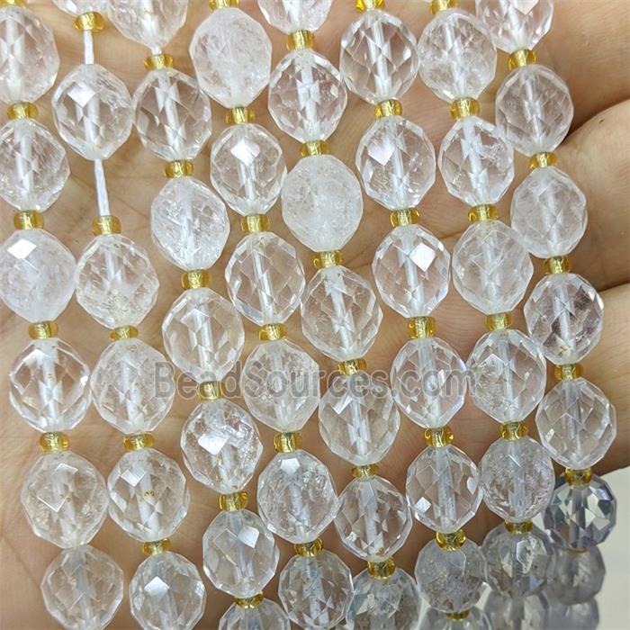 Natural Clear Crystal Quartz Beads Faceted Rice