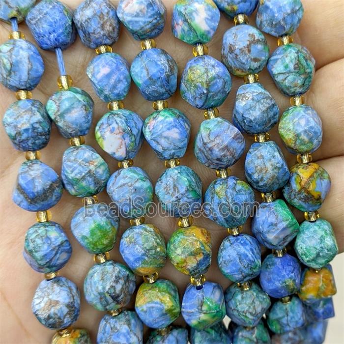 Synthetic Turquoise Twist Beads Blue Dye