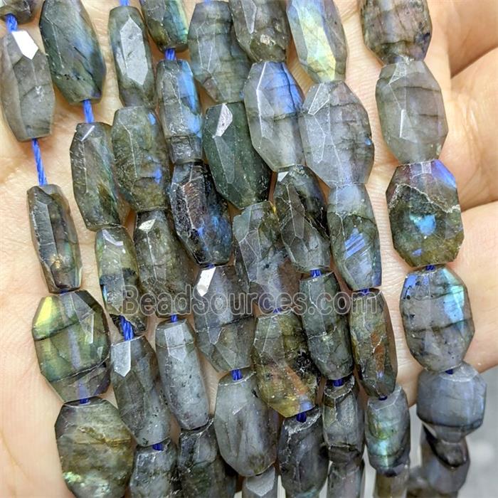 Natural Labradorite Beads Faceted Rectangle