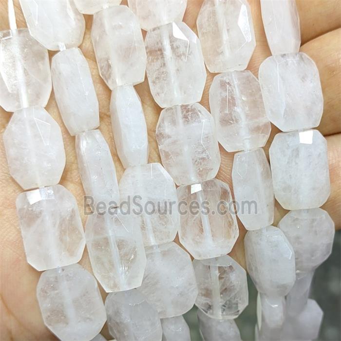 Natural Clear Crystal Quartz Beads Faceted Rectangle