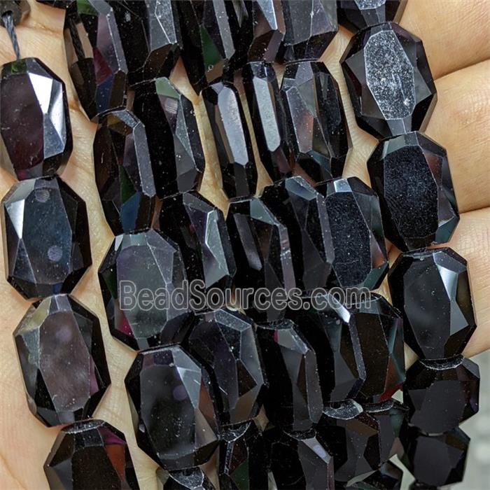 Natural Black Obsidian Beads Faceted Rectangle