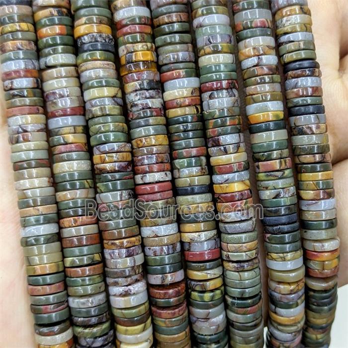 Natural Picasso Jasper Heishi Beads Multicolor