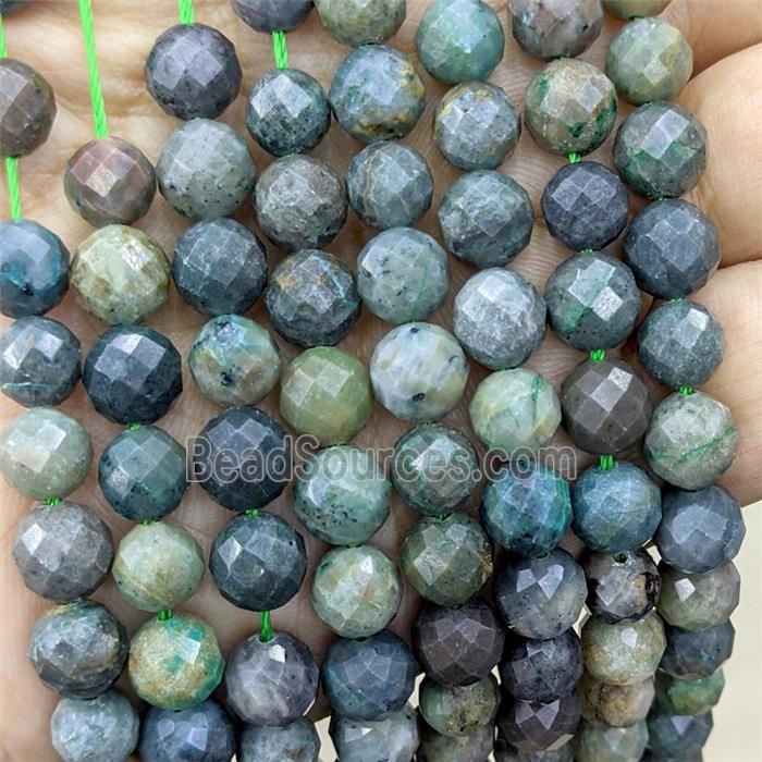 Silica Chrysocolla Beads Green Faceted Round