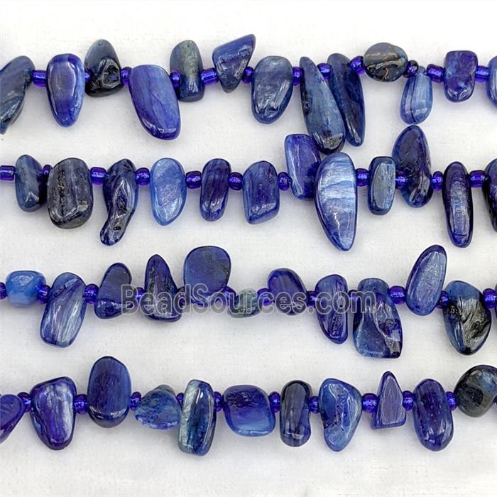 Natural Blue Kyanite Chips Beads Freeform Topdrilled