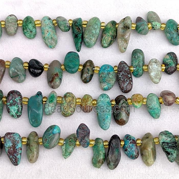 Natural Chrysocolla Chips Beads Freeform Green Topdrilled