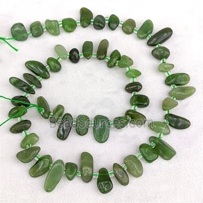 Natural Canadian Chrysoprase Chips Beads Freeform Topdrilled