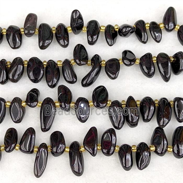 Natural Black Obsidian Chips Beads Freeform Topdrilled