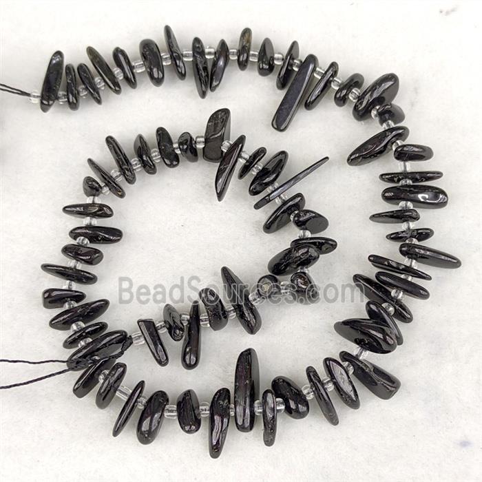 Natural Black Obsidian Chips Beads Freeform Topdrilled