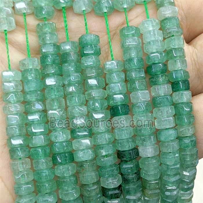 Natural Green Strawberry Quartz Hexagon Beads