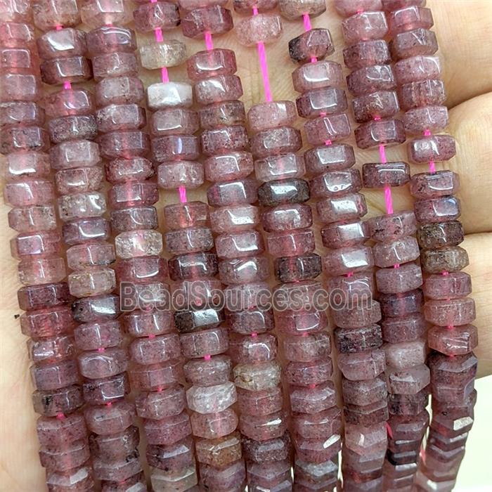 Natural Red Strawberry Quartz Hexagon Beads