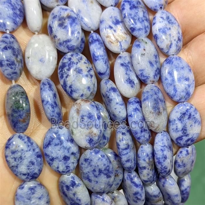 Blue Dalmatian Jasper Oval Beads