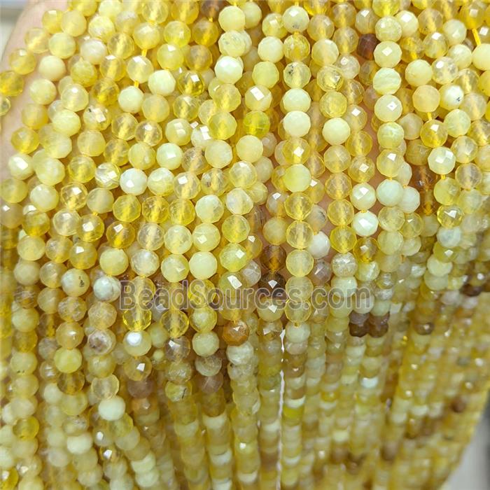 Natural Yellow Opalite Beads Faceted Round
