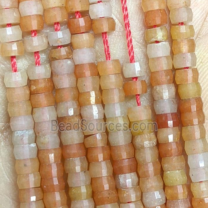 Natural Red Aventurine Heishi Beads Faceted