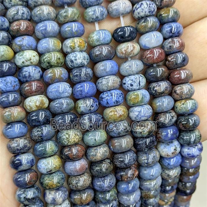 Natural Sunset Dumortierite Beads Smooth Rondelle Blue