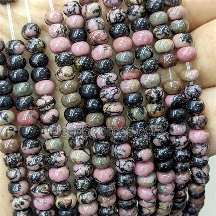 Natural Chinese Rhodonite Beads Smooth Rondelle