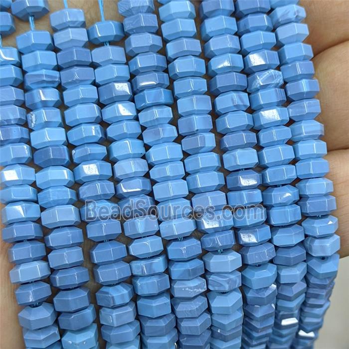 Natural Blue Magnesite Turquoise Hexagon Beads Dye