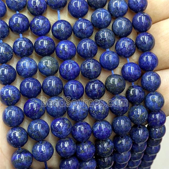 Natural Lapis Lazuli Beads Blue Dye Smooth Round