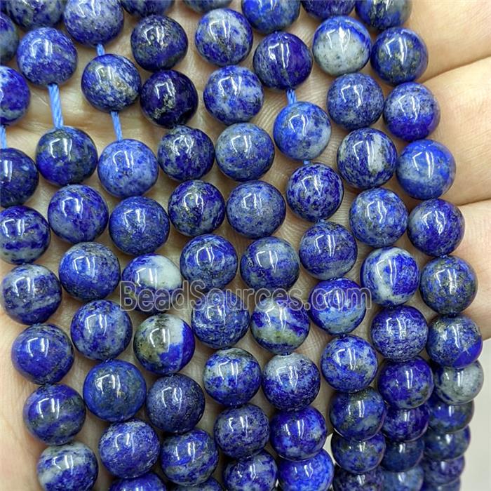 Natural Blue Lapis Lazuli Beads Smooth Round