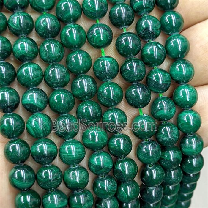 Natural Green Malachite Beads Smooth Round