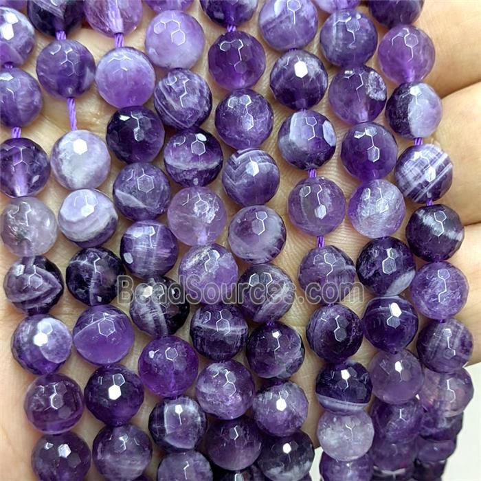Natural Dogtooth Amethyst Beads Purple Faceted Round