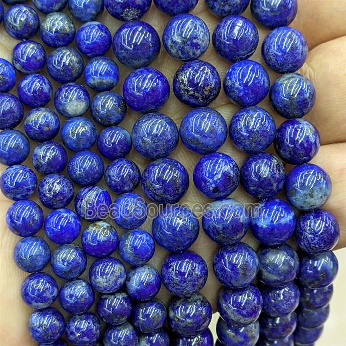 Natural Blue Lapis Lazuli Beads A-Grade Smooth Round