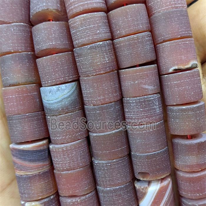 Natural Red Carnelian Agate Heishi Beads Matte