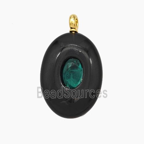 Natural Black Obsidian Oval Pendant