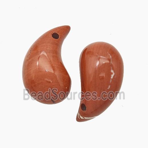 Natural Red Jasper Comma Pendant