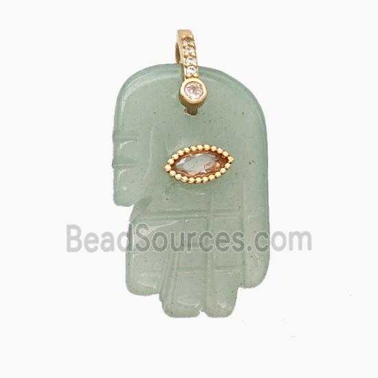 Natural Green Aventurine Buddha-Hand Pendant