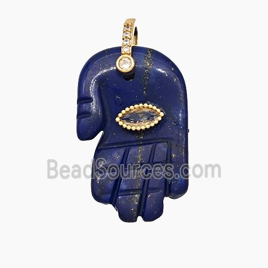 Natural Blue Lapis Lazulie Buddha-Hand Pendant