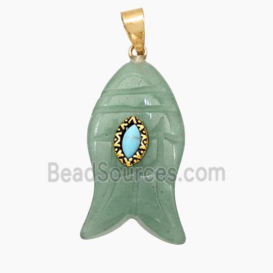 Natural Green Aventurine Fish Pendant
