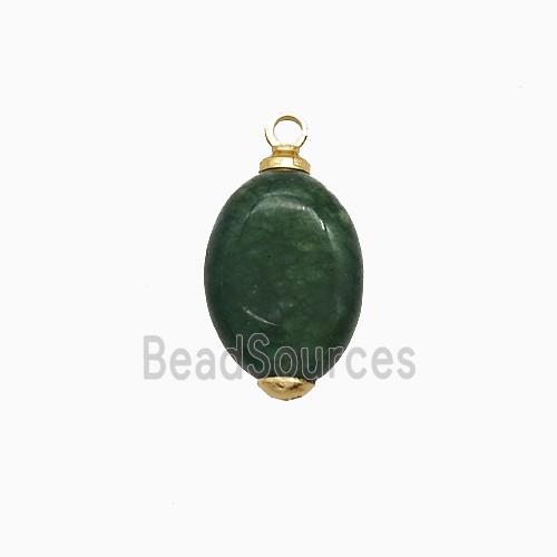 Green Dye Jade Oval Pendant