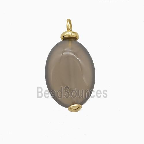 Gray Agate Oval Pendant
