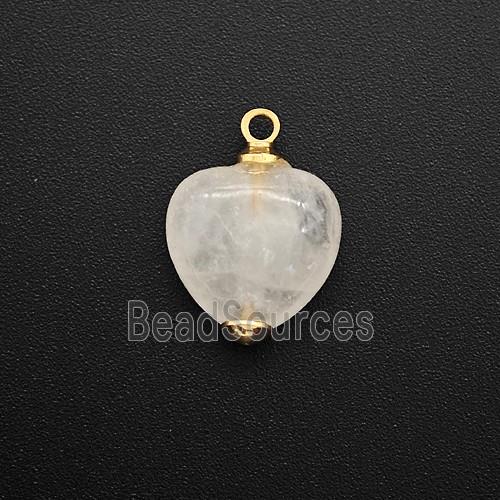 Clear Crystal Quartz Heart Pendant