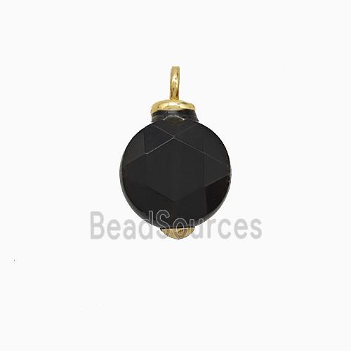 Black Obsidian Coin Pendant